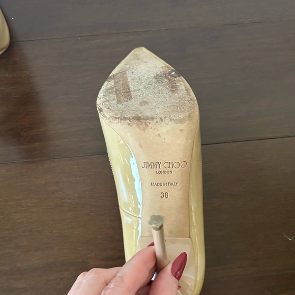 Jimmy Choo Nude Patent Leather Heels - Picture 4 of 5